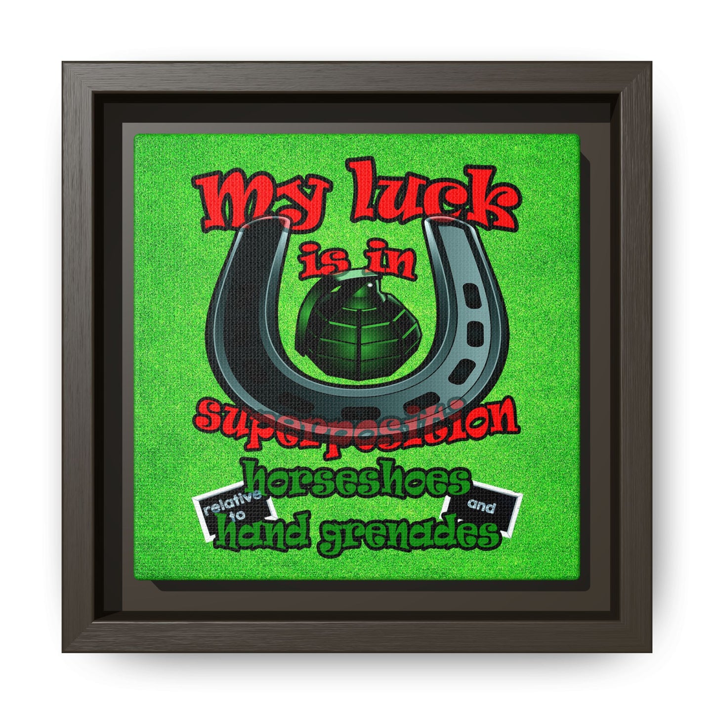 my luck - framed canvas art (green turf)