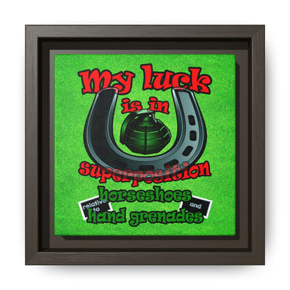 my luck - framed canvas art (green turf)