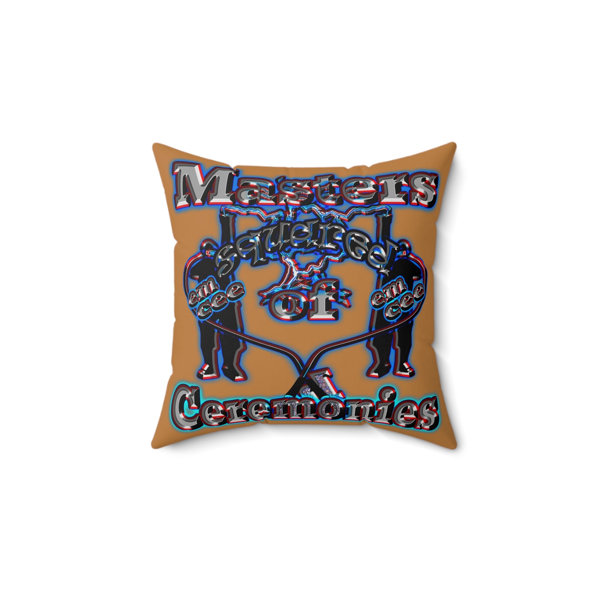 em cee squared - Spun Polyester Square Pillow - (light brown)