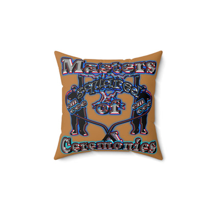 em cee squared - Spun Polyester Square Pillow - (light brown)