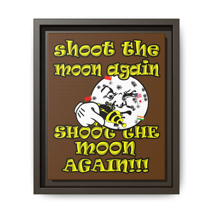 shoot the moon again - framed canvas art (brown)