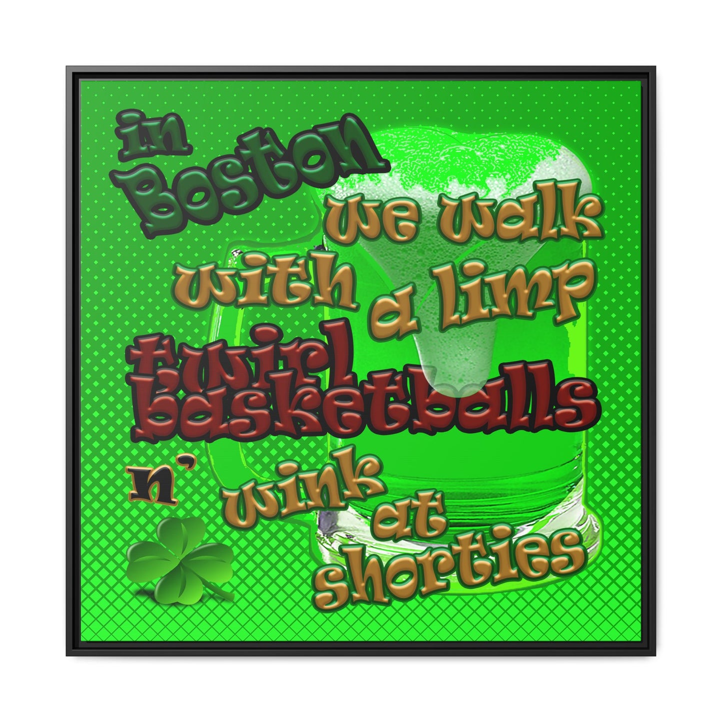celtics logo - framed canvas art (logo green)