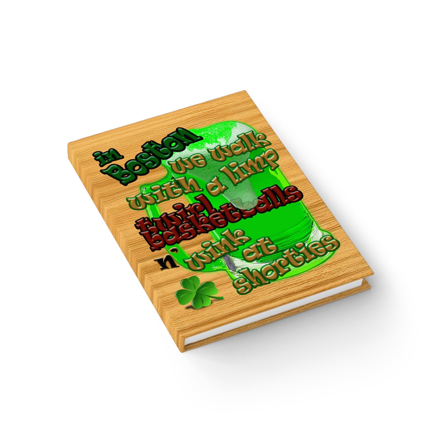 celtics logo - journal-blank (butterscotch wood finish)