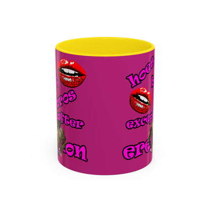 hoes b4 bros - Accent Mug (pink)