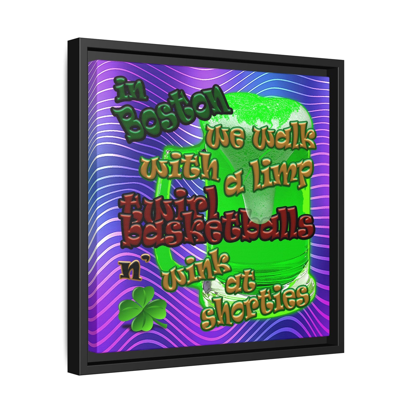 celtics logo - framed canvas art (purple wave)