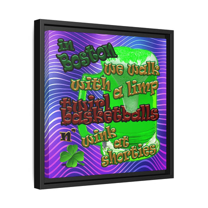 celtics logo - framed canvas art (purple wave)