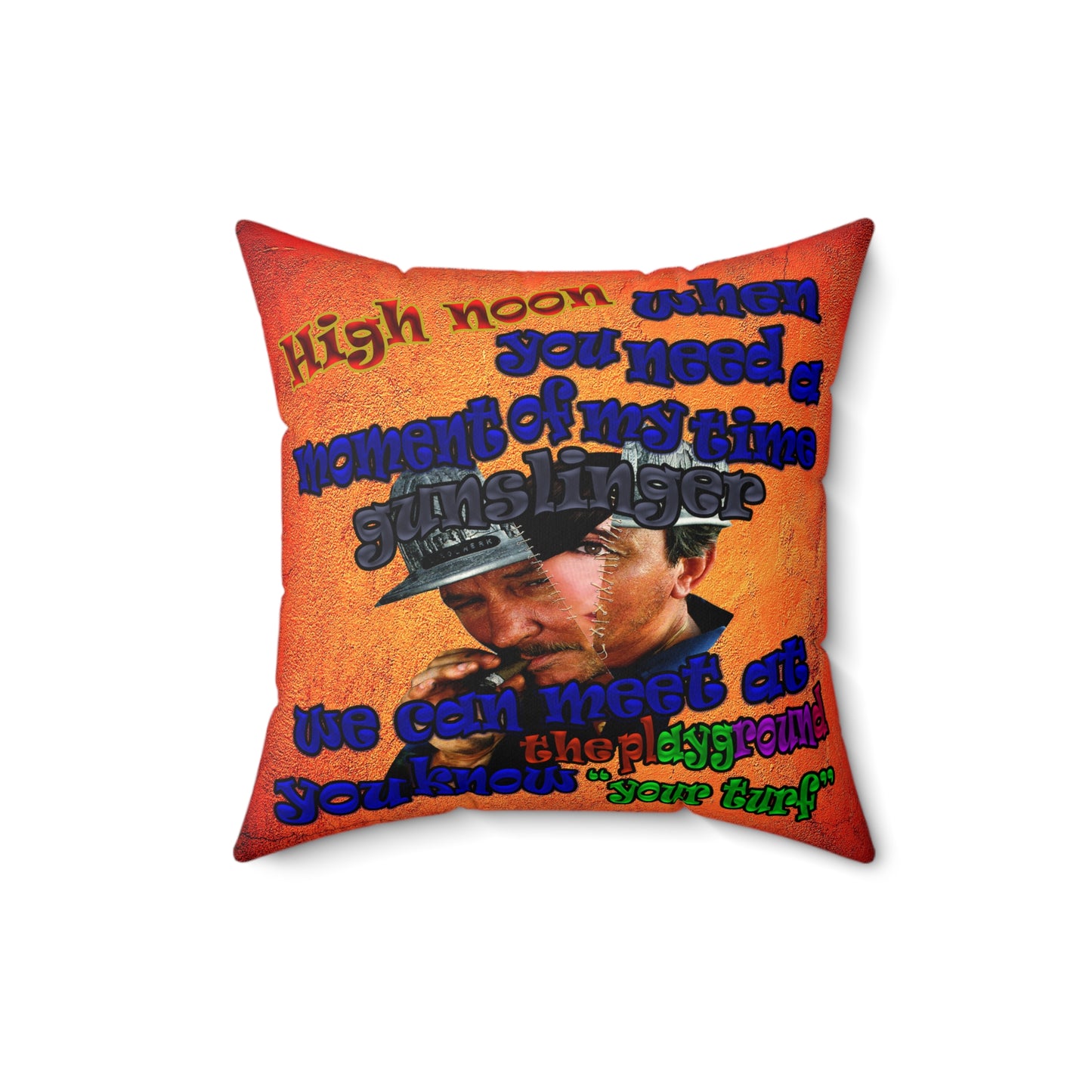 high noon - Spun Polyester Square Pillow - (burnt orange)