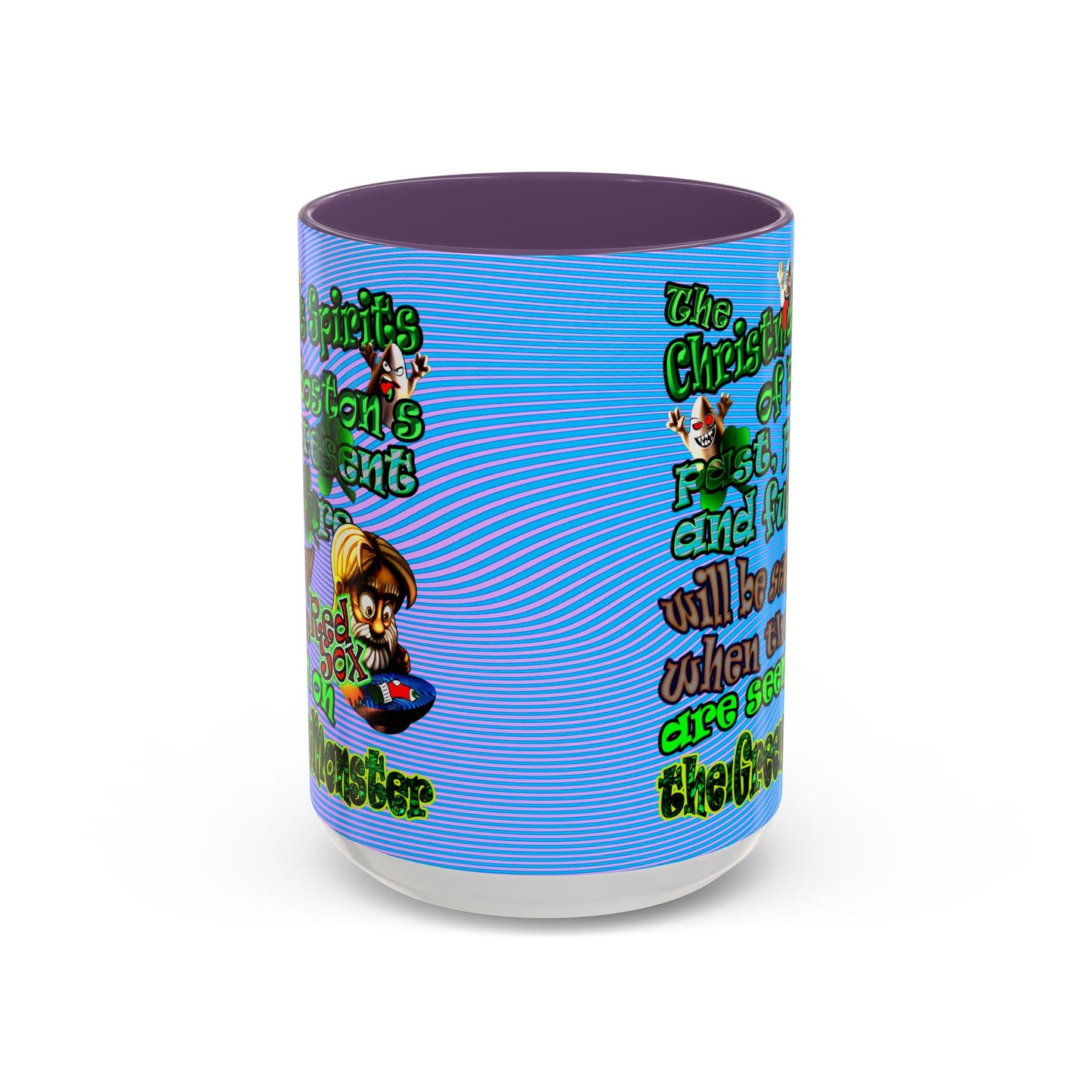 christmas spirits of boston - Accent Mug (light blue-purple wave)