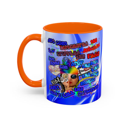 drop the beat - Accent Mug (blue-white wave)