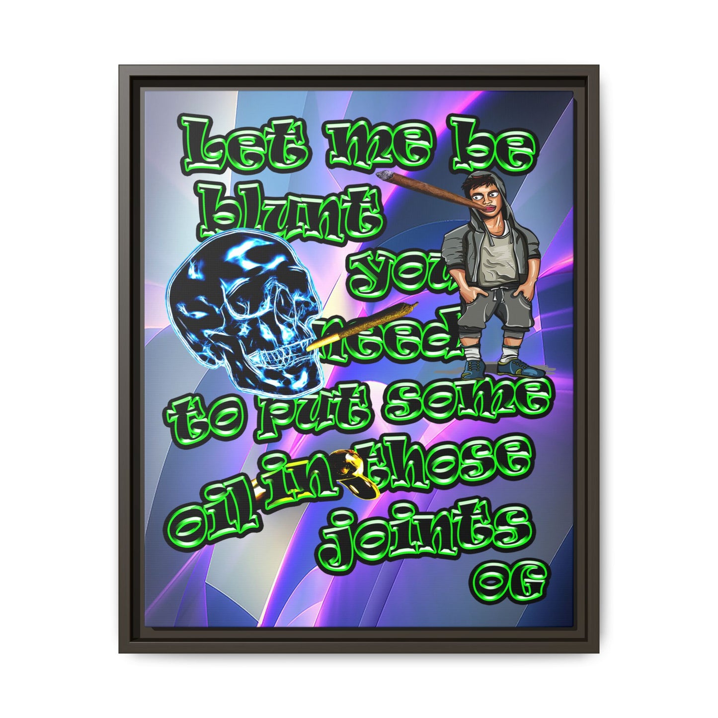 og - framed canvas art (grey-pink wave)