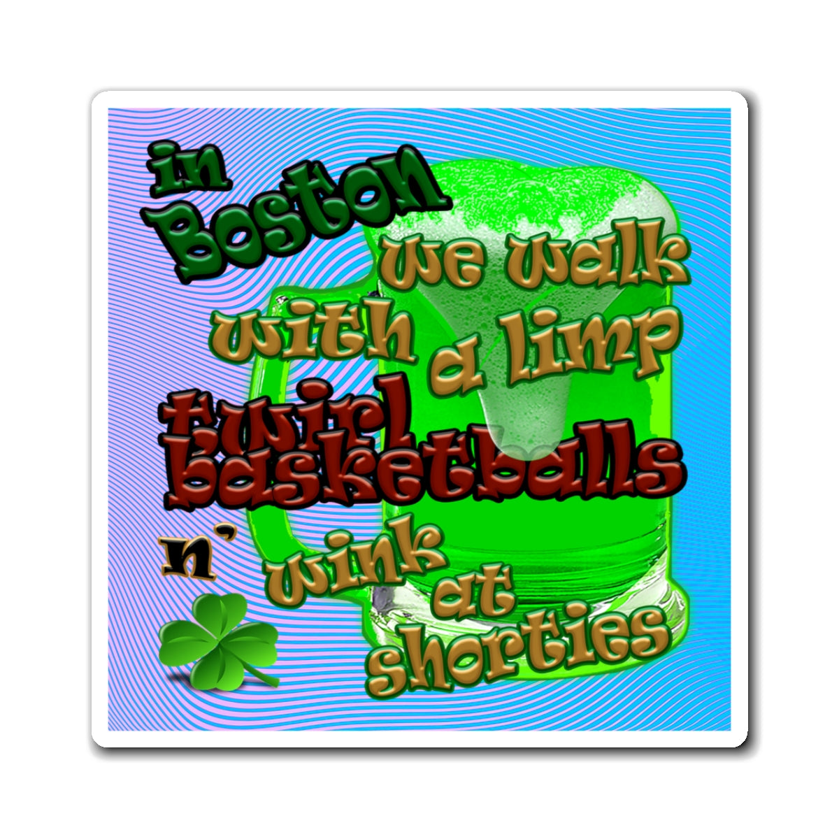 celtics logo - Magnets - (light blue-purple wave)