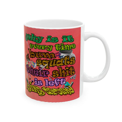 the bum's shit - White Mug (yellow-orange wave)