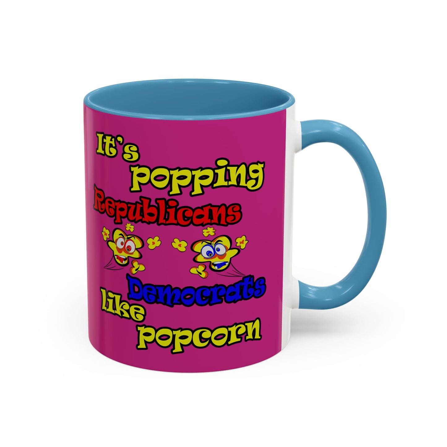 popping like popcorn - Accent Mug (pink)