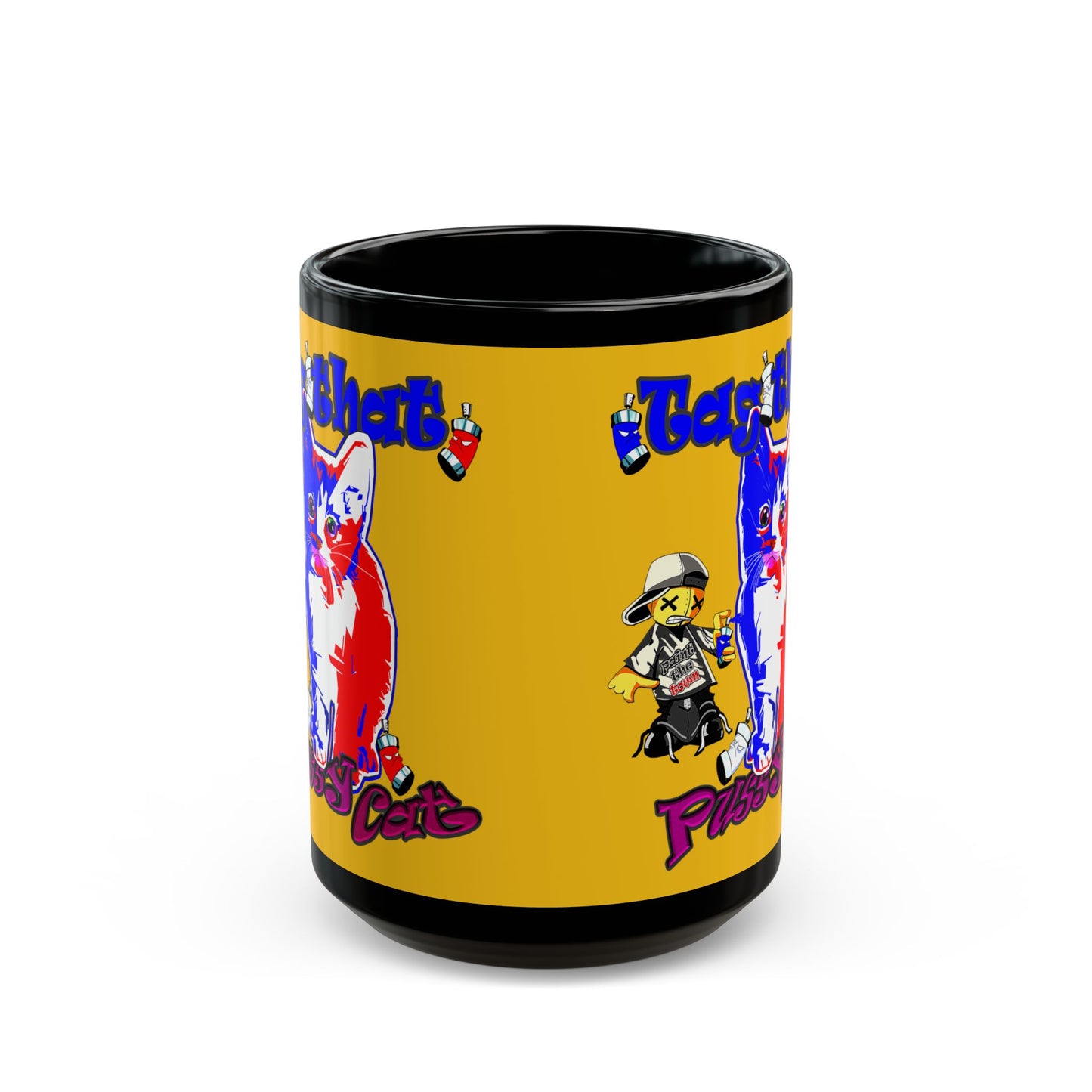 tag that - Black Mug (yellow)