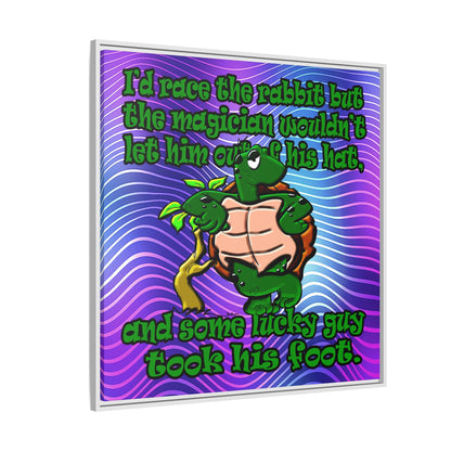 turtle race - framed canvas art (purple wave)
