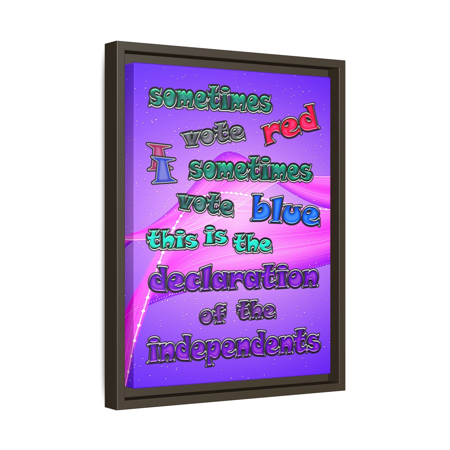 declaration of the independents - framed canvas art (purple-pink wave)