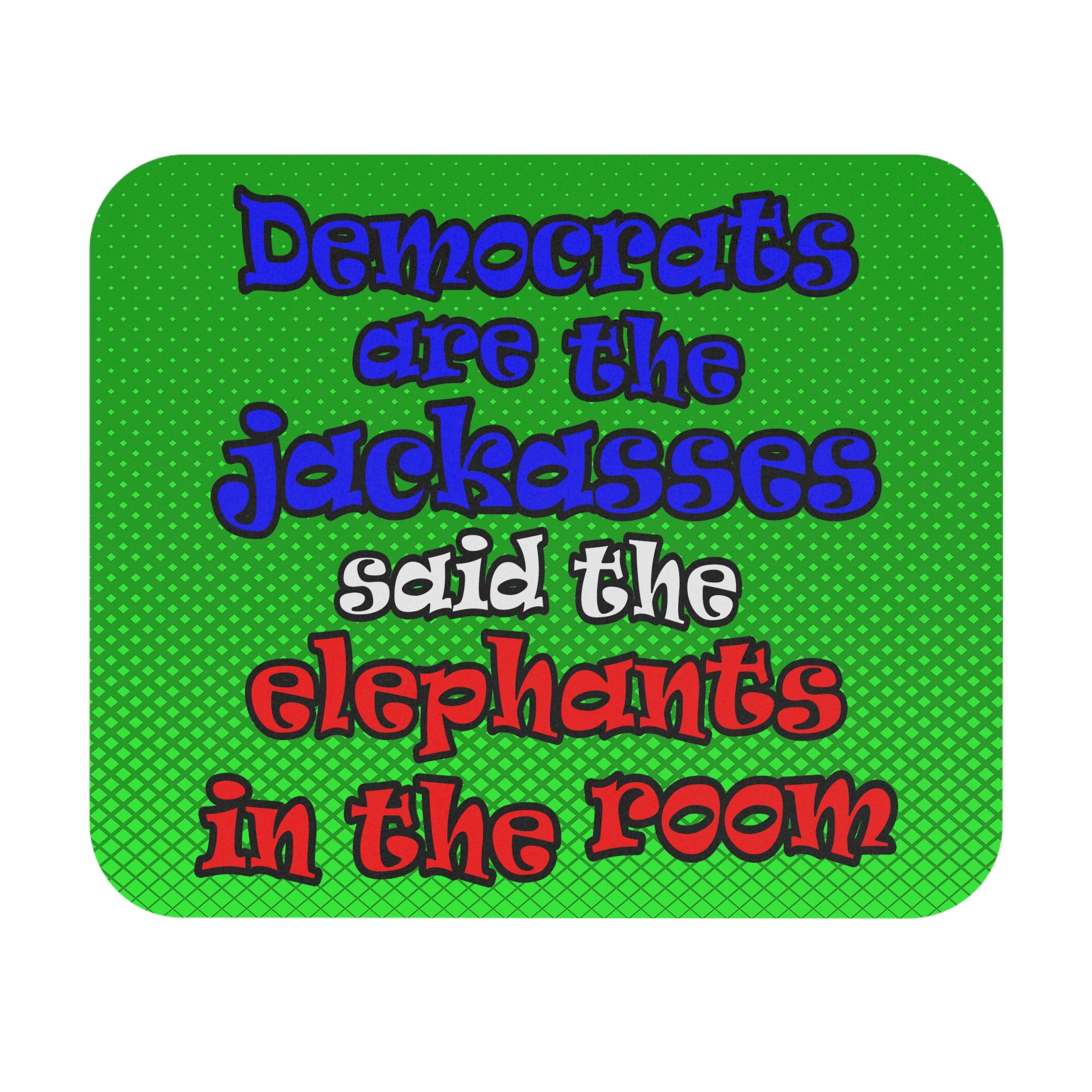 donkeys and elephants - Mouse Pad (Rectangle) (logo green)