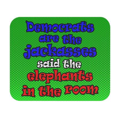 donkeys and elephants - Mouse Pad (Rectangle) (logo green)