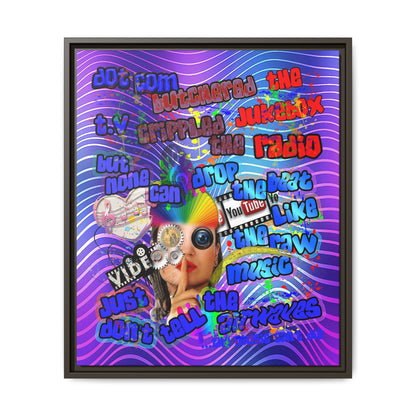 drop the beat - framed canvas art (purple wave)