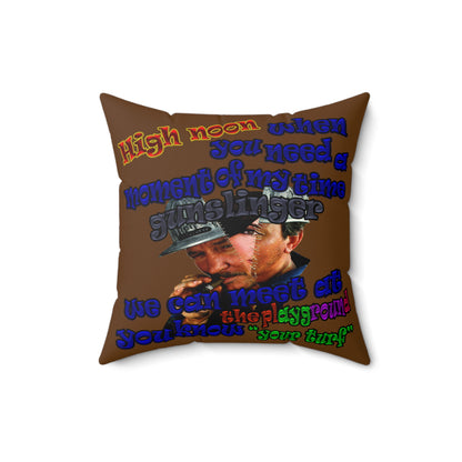 high noon - Faux Suede Square Pillow - (brown)