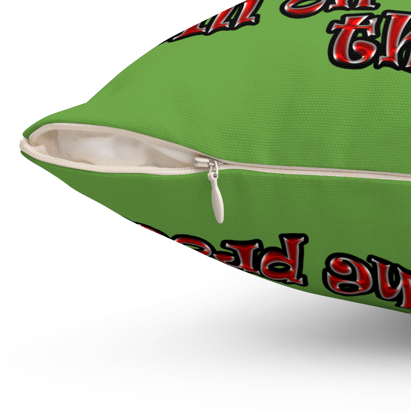 schrodinger's cat - Spun Polyester Square Pillow - (green)