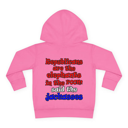 donkeys and elephants - Toddler Pullover Fleece Hoodie