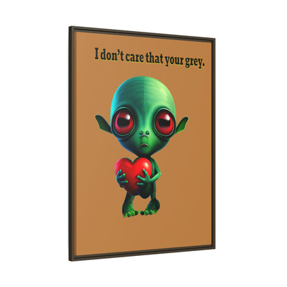 I don't care that your grey - framed canvas art (light brown)