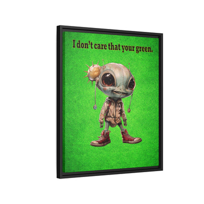 I don't care that your green - framed canvas art (green turf)