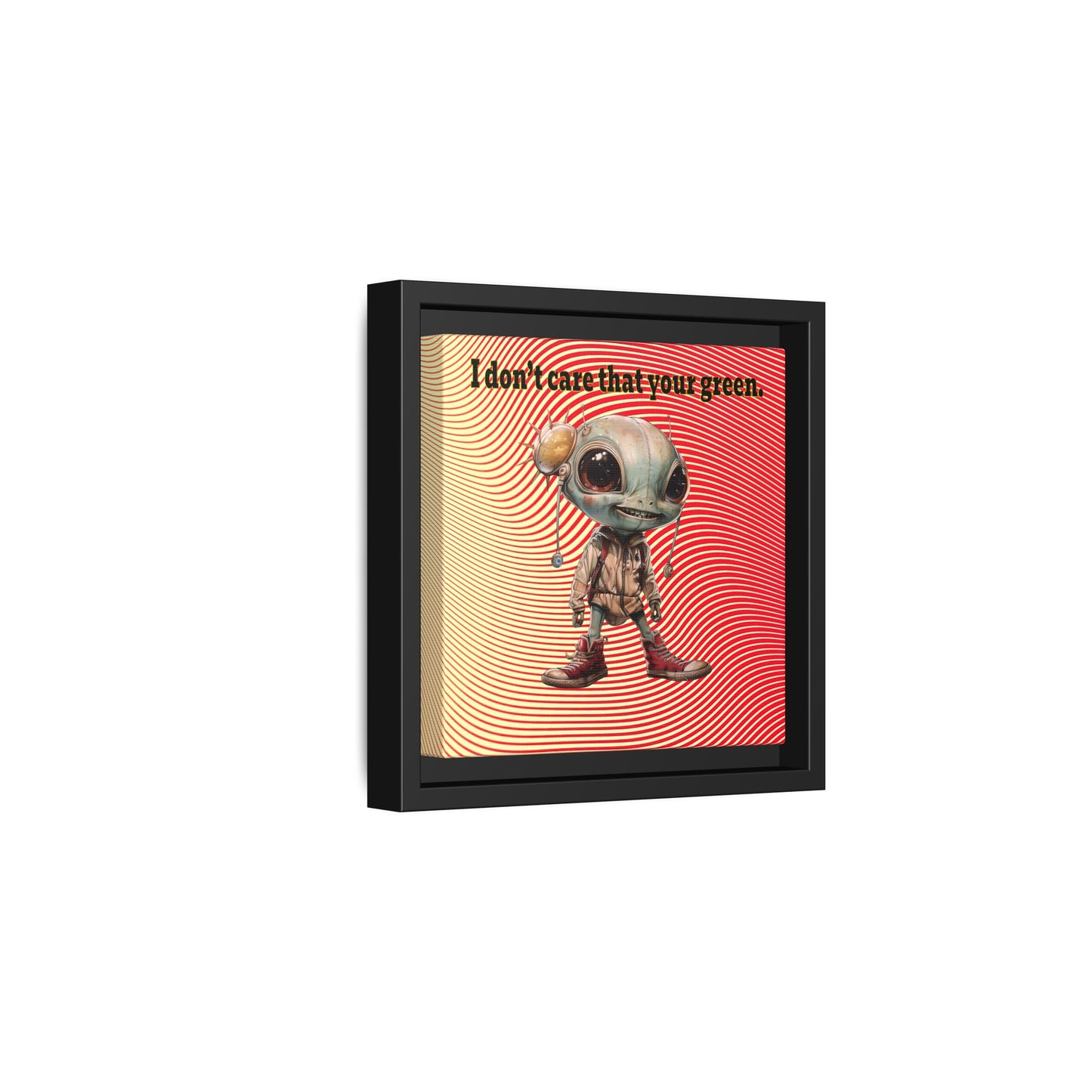 I don't care that your green - framed canvas art (yellow-orange wave)