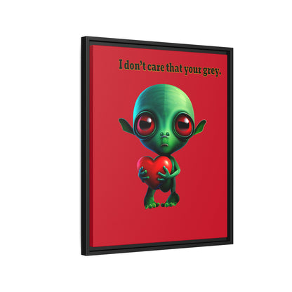 I don't care that your grey - framed canvas art (dark red)