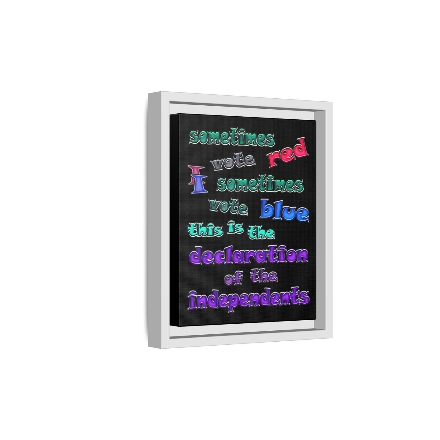 declaration of the independents - framed canvas art (black)