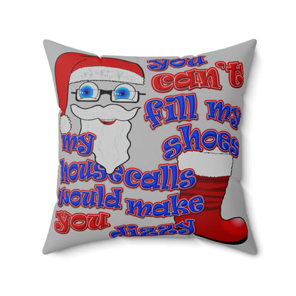 santa's shoes - Spun Polyester Square Pillow - (light grey)