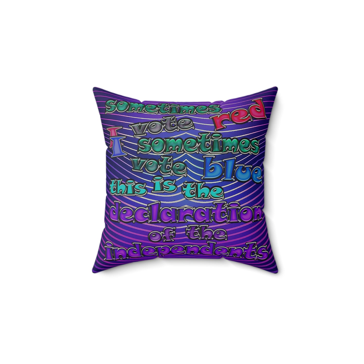 declaration of the independents - Faux Suede Square Pillow - (purple wave)