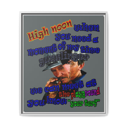 high noon - framed canvas art (dark grey)