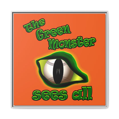 green monster - framed canvas art (orange)