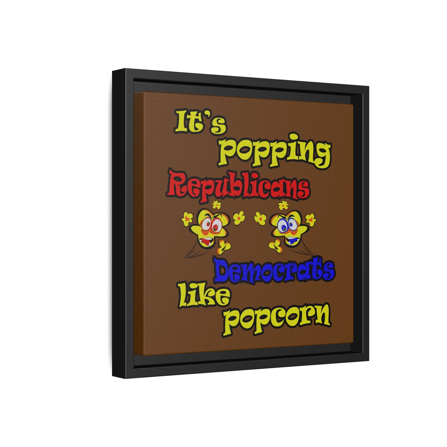popping like popcorn - framed canvas art (brown)