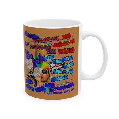 drop the beat - White Mug (light brown)