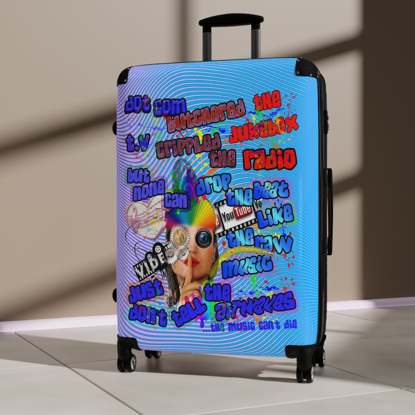 drop the beat - Suitcase (light blue-purple wave)