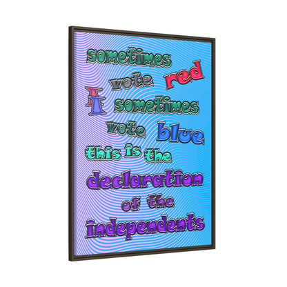 declaration of the independents - framed canvas art (light blue-purple wave)