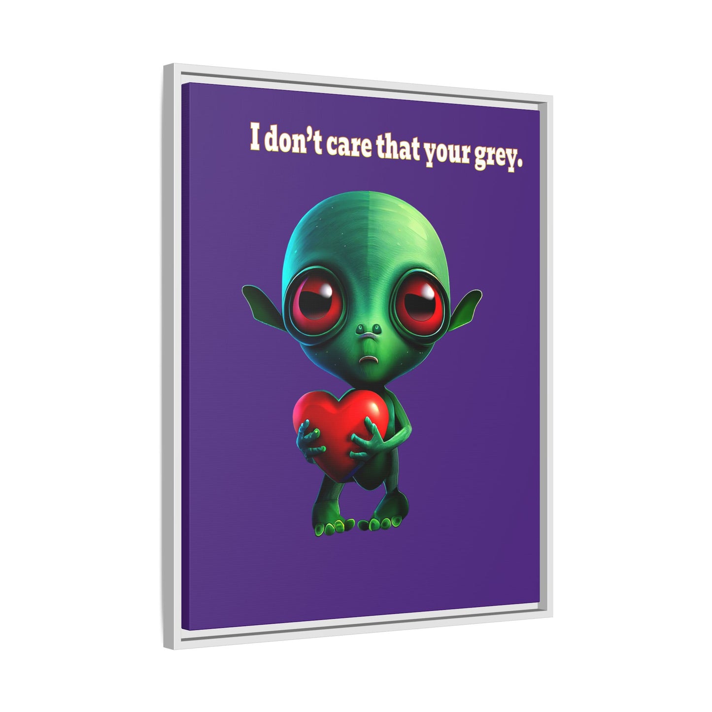 I don't care that your grey - framed canvas art (purple)
