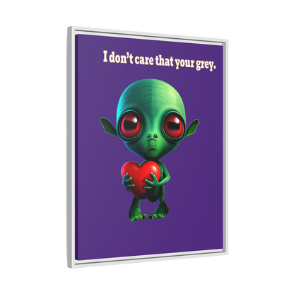 I don't care that your grey - framed canvas art (purple)