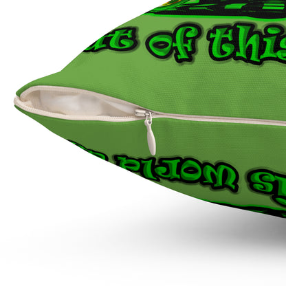 disc jockey - Spun Polyester Square Pillow - (green)