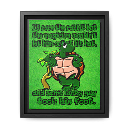 turtle race - framed canvas art (green turf)