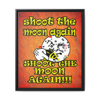 shoot the moon again - framed canvas art (burnt orange)