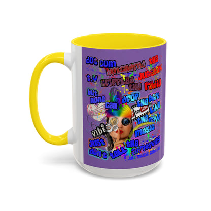 drop the beat - Accent Mug (light purple)