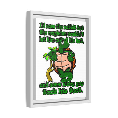turtle race - framed canvas art (white)