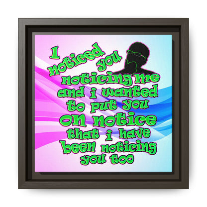 noticed you noticing - framed canvas art (light blue-pink wave)