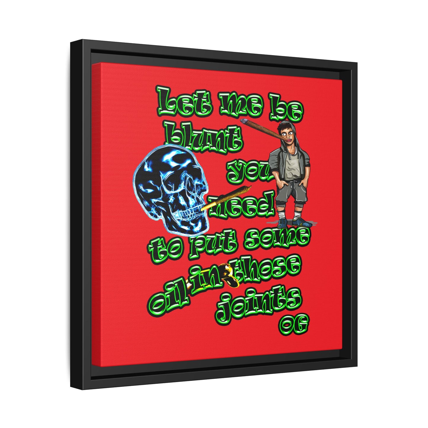 og - framed canvas art (red)