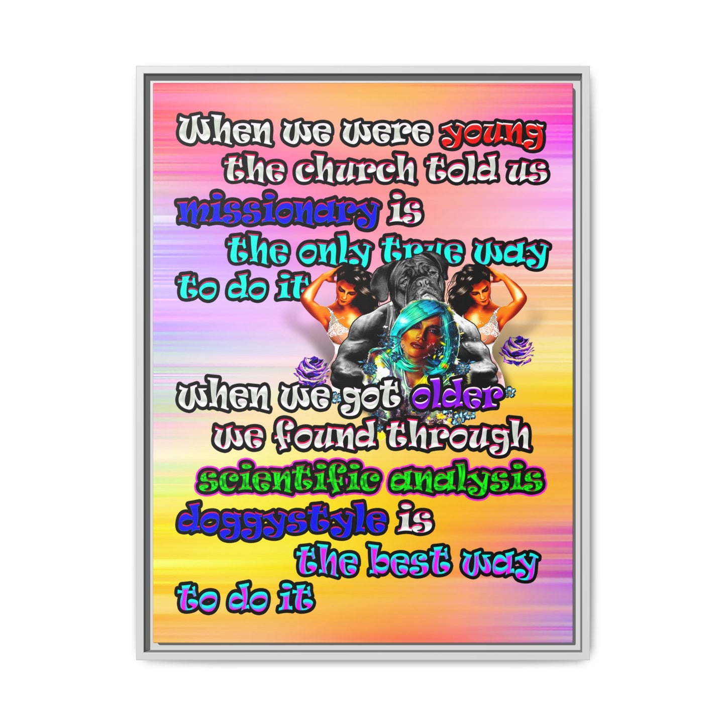 doggystyle - framed canvas art (color blur)