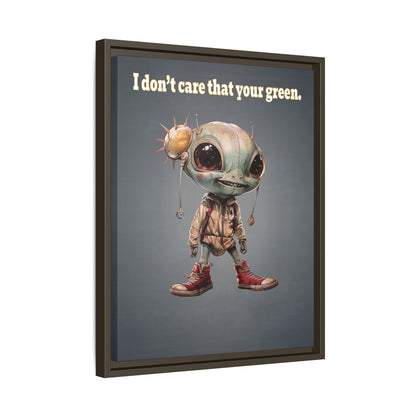 I don't care that your green - framed canvas art (grey-light grey)